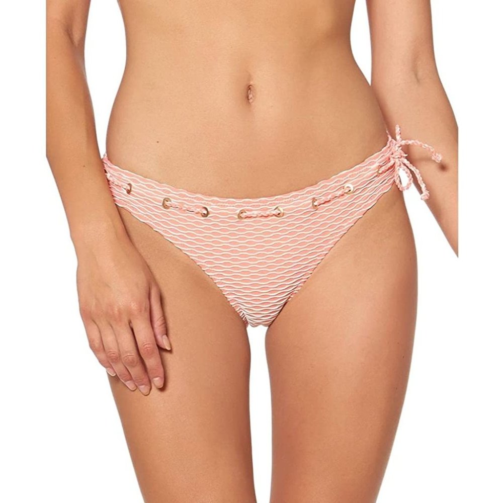 Jessica Simpson Womens Striped Hipster Swim Bottom Small